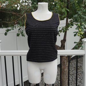 Escada Black and Yellow striped Tank Top